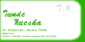 tunde mucska business card